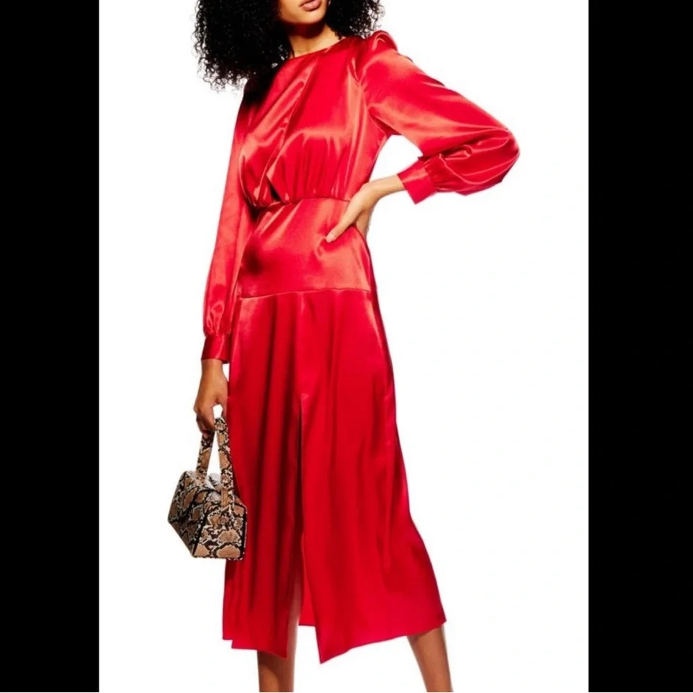 Topshop | Red Satin Cutout Dress - New with tags | Size: 2